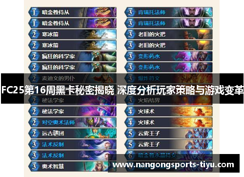 FC25第16周黑卡秘密揭晓 深度分析玩家策略与游戏变革