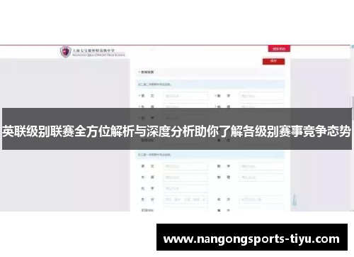 英联级别联赛全方位解析与深度分析助你了解各级别赛事竞争态势